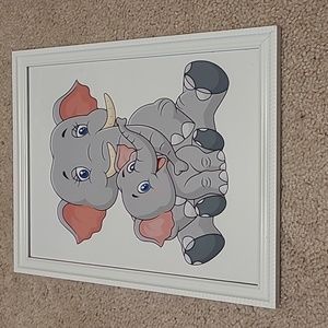 Framed nursery decor elephants